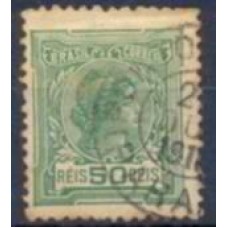 RE0164U-SELO ALEGORAS REPUBLICANAS E INSTRUÇÃO DENTEAÇÃO 12,25X13,5, 50 RÉIS - 1918/19 - U