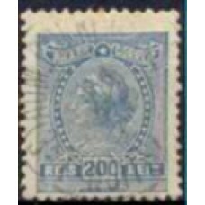 RE0166U-SELO ALEGORAS REPUBLICANAS E INSTRUÇÃO DENTEAÇÃO 12,25X13,5, 200 RÉIS - 1918/19 - U