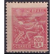 RE0184N-SELO VOVÓ PARTE 1, 200 RÉIS VERMELHO SEM FILIGRANA - 1922 - N