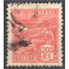 RE0199U-SELO VOVÓ PARTE 1, 200 RÉIS VERMELHO FILIGRANA 'D' - 1921/28 - U