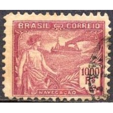 RE0205U-SELO VOVÓ PARTE 1, 1.000 RÉIS DENTEAÇÃO 11 FILIGRANA 'D' - 1921/28 - U