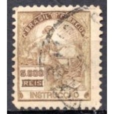 RE0239U.06-SELO VOVÓ PARTE 1, 5.000 RÉIS INSTRUÇÃO FILIGRANA 'F' - 1924/32 - U