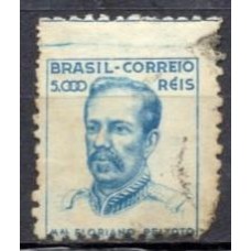 RE0366UA.02-SELO NETINHA, 5.000 RÉIS FILIGRANA 'P' PAPEL ESPESSO - 1941/46 - U - COM DEFEITO NO PICOTE