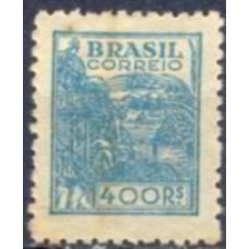 RE0390UC-SELO NETINHA, 400 RÉIS FILIGRANA 'O' PAPEL MÉDIO LISO - 1942/46 - U