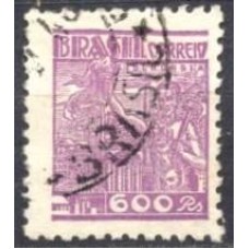 RE0391UC-SELO NETINHA, 600 RÉIS FILIGRANA 'O' PAPEL MÉDIO LISO - 1942/46 - U