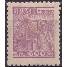 RE0430N-SELO NETINHA COM TRAÇOS VERDES NO VERSO, 600 RÉIS FILIGRANA 'M' HORIZONTAL - 1942 - N