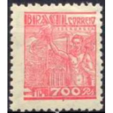 RE0431M-SELO NETINHA COM TRAÇOS VERDES NO VERSO, 700 RÉIS FILIGRANA 'M' HORIZONTAL - 1942 - MINT