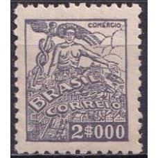 RE0433NA-SELO NETINHA COM TRAÇOS VERDES NO VERSO, 2.000 RÉIS FILIGRANA 'M' VERTICAL - 1942 - N COM GOMA