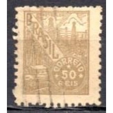 RE0441U.02-SELO NETINHA COM TRAÇOS VERDES NO VERSO, 50 RÉIS FILIGRANA 'O' PAPEL MÉDIO TRAMADO - 1942/46 - U