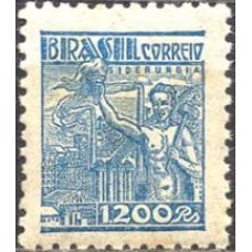RE0450N.08-SELO NETINHA COM TRAÇOS VERDES NO VERSO, 1.200 RÉIS FILIGRANA 'O' PAPEL MÉDIO TRAMADO - 1942/46 - N