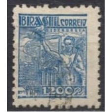 RE0450UB-SELO NETINHA COM TRAÇOS VERDES NO VERSO, 1.200 RÉIS FILIGRANA 'O' PAPEL MÉDIO LISO - 1942/46 - U