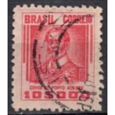 RE0453UA-SELO NETINHA COM TRAÇOS VERDES NO VERSO, 10.000 RÉIS FILIGRANA 'O' PAPEL MÉDIO TRAMADO - 1942/46 - U