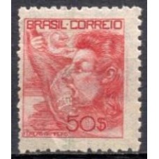 RE0455N.02-SELO NETINHA COM TRAÇOS VERDES NO VERSO, 50.000 RÉIS FILIGRANA 'O' PAPEL FINO - 1942/46 - N