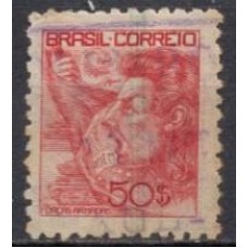 RE0455U-SELO NETINHA COM TRAÇOS VERDES NO VERSO, 50.000 RÉIS FILIGRANA 'O' PAPEL FINO - 1942/46 - U