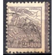 RE0459UV-SELO NETINHA COM TRAÇOS VERDES NO VERSO, 2.000 RÉIS FILIGRANA 'Q' - 1946 - U - COM DESLOCAMENTO