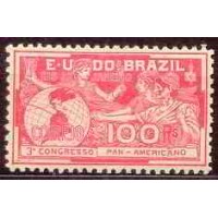 SB0005N-SELO 3º CONGRESSO PANAMERICANO, 100 RÉIS - 1907 - N