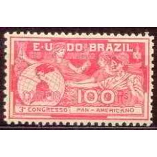 SB0005M-SELO 3º CONGRESSO PANAMERICANO, 100 RÉIS - 1907 - MINT