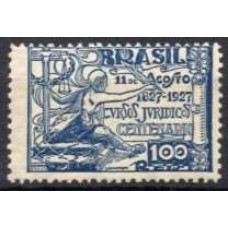 SB0019MB-SELO CENTENÁRIO DOS CURSOS JURÍDICOS, 100 RÉIS - 1927 - MINT - VARIEDADE: DOIS PONTOS BRANCOS DENTRO DO ÚLTIMO '0' DE '100'