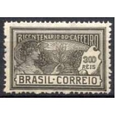 SB0023MA-SELO BICENTENÁRIO DO PLANTIO DO CAFÉ NO BRASIL, 300 RÉIS - 1928 - MINT - VARIEDADE: "B" DE BICENTENÁRIO PARTIDO