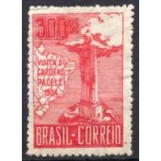 SB0080M.02-SELO VISITA DO CARDEAL PACELLI, 300 RÉIS, 3ª TIRAGEM - 1934 - MINT