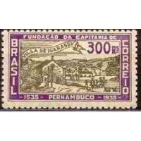 SB0087M-SELO 4º CENTENÁRIO DA CAPITANIA DE PERNAMBUCO, 300 RÉIS - 1935 - MINT