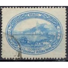 SB0113UA-SELO CENTENÁRIO DO NASCIMENTO DE FRANCISCO PEREIRA PASSOS, AZUL - 1937 - U - VARIEDADE: "DE" APÓS "CENTENÁRIO" REINCISO