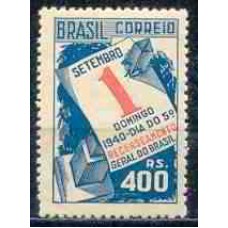 SB0158M-SELO 5º RECENSEAMENTO GERAL DO BRASIL, FILIGRANA "O" - 1941 - MINT