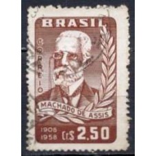 SB0424UY-SELO CINQUENTENÁRIO DA MORTE DE MACHADO DE ASSIS - 1958 - U - MARMORIZADO