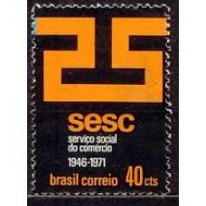 SB0716M-SELO 25 ANOS DO SENAC-SESC, SESC - 1971 - MINT