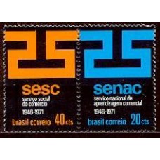 SB0716MS-SE-TENANT 25 ANOS DO SENAC-SESC, 2ª POSIÇÃO - 1971 - MINT