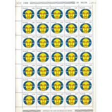 SB1140NF-FOLHA 35 SELOS HOMENAGEM À TELEVISÃO BRASILEIRA - 1980 - N