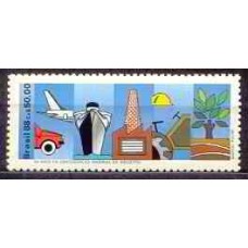 SB1595M-SELO 50 ANOS DA CONFEDERAÇÃO NACIONAL DA INDÚSTRIA - 1988 - MINT