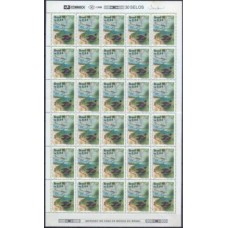 SB1964MF-FOLHA 30 SELOS EXPOSIÇÃO FILATÉLICA LUBRAPEX 95 - RIO TIETÊ, AVE E CANOA - 1995 - MINT