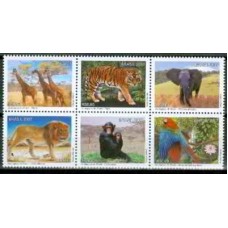 SB2712MSA-SEXTILHA ZOOLÓGICOS DO BRASIL, 1ª POSIÇÃO - 2007 - MINT