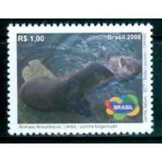 SB2765M-SELO ANIMAIS AMAZÔNICOS AMEAÇADOS DE EXTINÇÃO, LONTRA - 2008 - MINT