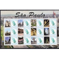 SB2885MF.11-FOLHA PERSONALIZADOS SÃO PAULO VERTICAL, 20 ANOS LEI DAS ÁGUAS - 2009 - MINT