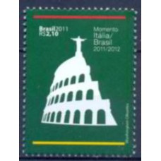 SB3137M-SELO RELAÇÕES DIPLOMÁTICAS - MOMENTO ITÁLIA-BRASIL - 2011 - MINT