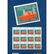 SI0079MF-FOLHA 12 SELOS INSTITUCIONAIS 125 ANOS DA FUNDAÇÃO OSWALDO CRUZ (FIOCRUZ) - 2025 - MINT