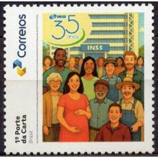 SI0087M-SELO INSTITUCIONAL 35 ANOS DO INSTITUTO NACIONAL DE SEGURO SOCIAL - INSS - 2025 - MINT