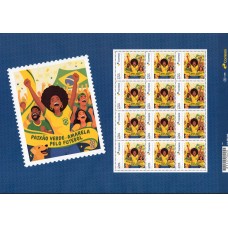 SI0131MF-FOLHA 12 SELOS INSTITUCIONAIS PAIXÃO VERDE-AMARELA, TORCEDORA COMEMORANDO - 2026 - MINT