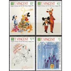 SVI1369M-SÉRIE CARTÕES DE NATAL DA COMPANHIA WALT DISNEY I - SÃO VICENTE - 1991 - MINT