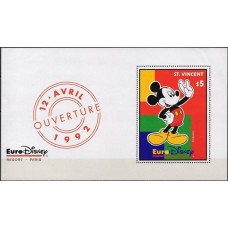 SVIB181M-BLOCO ABERTURA DO EURO DISNEY - SÃO VICENTE - 1992 - MINT