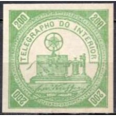 TE0004N.01-SELO TELÉGRAFO, 200 VERDE CLARO RÉIS - 1871 - N