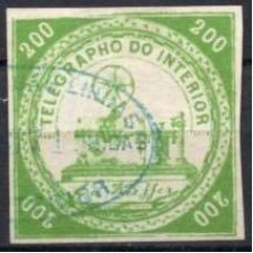 TE0008U.01-SELO TELÉGRAFO TIPO "B" MODIFICADO, 200 RÉIS - 1869 - U