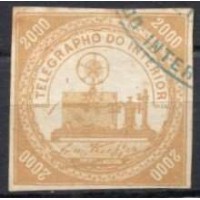 TE0011U.01-SELO TELÉGRAFO TIPO "B" MODIFICADO, 2.000 RÉIS - 1869 - U