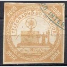 TE0011U.01-SELO TELÉGRAFO TIPO "B" MODIFICADO, 2.000 RÉIS - 1869 - U