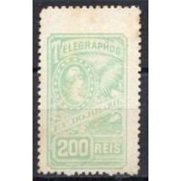 TE0012N.01-SELO TELÉGRAFO ALEGORIA DA REPÚBLICA, 200 RÉIS - 1899 - N