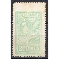 TE0012N.01-SELO TELÉGRAFO ALEGORIA DA REPÚBLICA, 200 RÉIS - 1899 - N