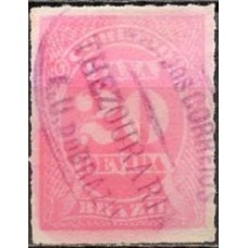 TX0002U-SELO TAXA CIFRA ABN CARMIM, 20 RÉIS - 1890 - U