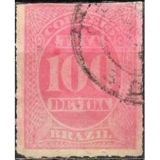 TX0004U-SELO TAXA CIFRA ABN CARMIM, 100 RÉIS - 1890 - U